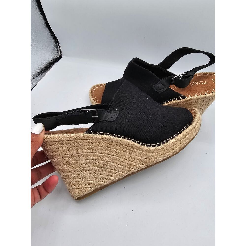 TOMS Women's, Monica Wedge Sandal black size 10